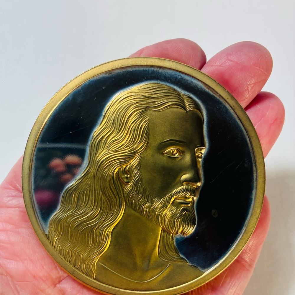 Large 24 KT GEP Jesus Coin With Verse in Box
